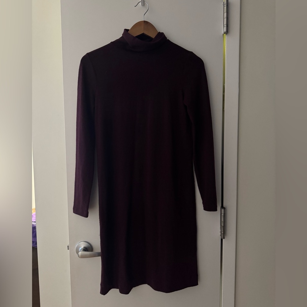 J. Crew Deep Burgundy Long Sleeve Dress